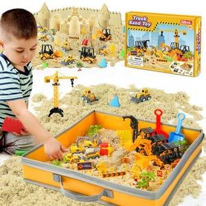 lot 9763 image: Billeeit Sand Construction Kit wSand Box and 2.2lbs Sensory Bin Play Sand