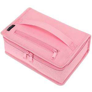 lot 10027 image: FlowFly Small Insulated Lunch box Portable Soft Bag Mini Cooler Thermal Meal Tote Kit with Handle for Work & School, Pink