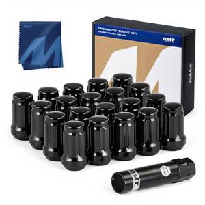 lot 10033 image: OMT M12x1.5 Lug Nuts with Cone Seat, 20pcs Lug Nuts Set with 1 Socket Key