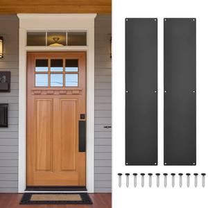 lot 10040 image: GLOKUUCA 1 Pcs Push Door Plate - 3.3 x 15 Inches Door Push Plate (Black)