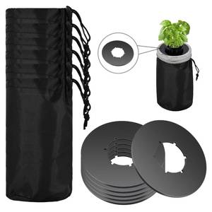 lot 10397 image: 6Pcs Kratky Lids - Wide Mouth Hydroponic Cover Lids with Blackout Sleeves and Hole for Mason Jars