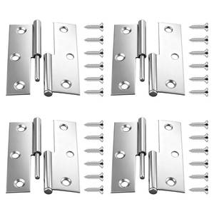 lot 10403 image: 2 PCS Stainless Steel Lift Off Hinges 3Inch Right Handed Detachable Small Lift Off Hinge Slip Joint Flag Hinge Rising Butt Cabinet Door Hinges with Screws