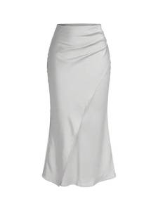 lot 10420 image: SOLY HUX Womens Satin Maxi Skirt Wrap Ruched Fishtail Skirts, xs