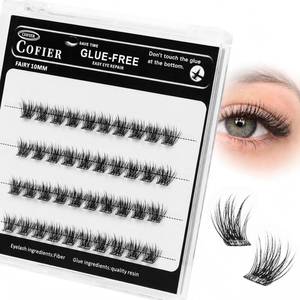 lot 10436 image: Wispy Lash Clusters Kit Pre Glued, 40 Pcs Individual Eye-lash Clusters (10mm C Curl) - DIY Lash Extension Kit, Natural Fluffy False Eyelashes No Glue Need, Beginners Friendly