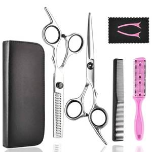 lot 10452 image: Hair Cutting Scissors Thinning Shears- Fcysy Professional Barber Sharp Hair Scissors Hairdressing Shears Kit with Haircut Accessories in Leather Case for Cutting Styling Hair for Women Men Pet- 7 Pcs