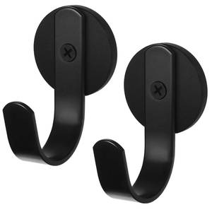 lot 10464 image: HOMEBROS Magnetic Wreath Hanger for Metal Front Door, Fridge, Black, 4 Pcs