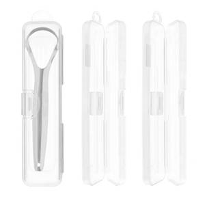 lot 10486 image: Portable Tongue Scraper Case 3 PCS Travel Tongue Scraper Storage Box with Lid and Air-holes Clear Plastic Tongue Scraper Storage Container,16 x 3.8 x 1.5 cm  6.3 x 1.5 x 0.6in