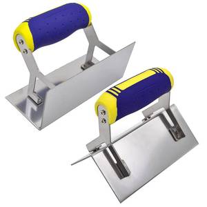 lot 10487 image: Concrete Tools Set Stainless Steel Corner Trowel 2 PC (Inside & Outside) Drywall Corner Knife Set Plastering Bricklaying Finishing Kit