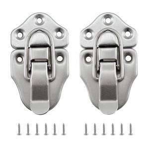 lot 10496 image: Duckbill Hasp Latches, Small Toggle Box Latches, Satin Nickel, 2 Pack