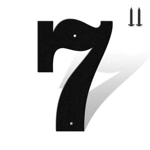 lot 10497 image: 5 House Numbers for Outside Modern Address Sign - Matte Black Metal Letters Door Numbers Plaque for Home Street Garden & Office Weatherproof Number Letters (Number 7)