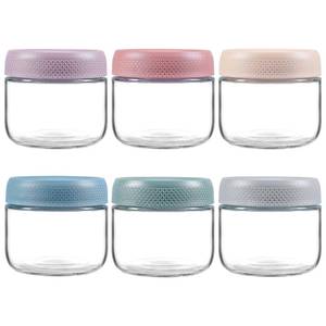 lot 11025 image: NETANY 6-Pack 8oz Glass Jars with Airtight Lids