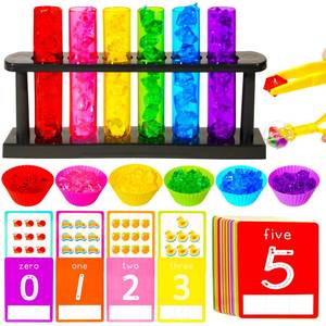 lot 11034 image: Rileryan 105 Pc Test Tube Counting and Color Sorting Kit