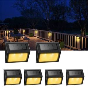 lot 12626 image: XLUX Warm White Solar Lights for Deck Step Fence, 6 Pack