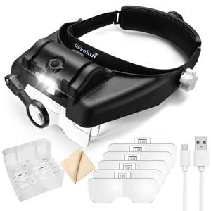 lot 12639 image: Dilzekui Rechargeable Headset Magnifier 1X-14X