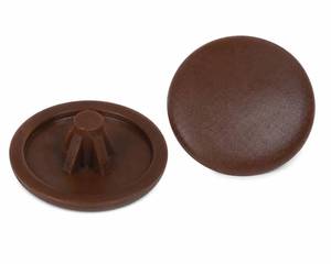 lot 12641 image: Pozidriv Screw Cover Caps 12mm Walnut Dark (50-Pack)