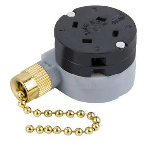 lot 12679 image: Bsentster ZE-208D 3-Speed Ceiling Fan Pull Chain Switch
