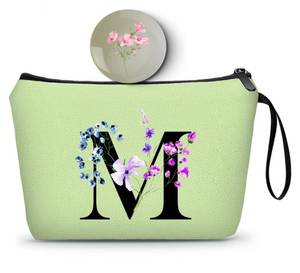 lot 12680 image: Seamoon Monogram Makeup Bag with Mirror, M Initial