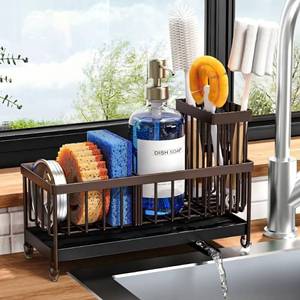 lot 12683 image: Cisily Stainless Steel Sink Caddy Organizer