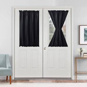 lot 12685 image: Hiasan French Door Curtain Panel 24W x 40L Black
