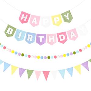 lot 13260 image: CANREVEL 3-Piece Pastel Happy Birthday Banner Set