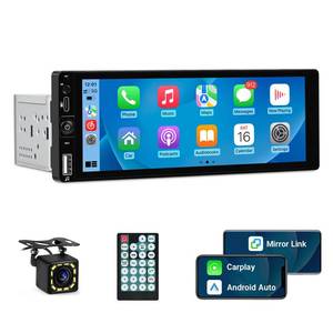 lot 13269 image: Leadfan Single Din Car Stereo with CarPlay & Android Auto