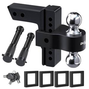 lot 13273 image: Onsski Adjustable Trailer Hitch 8 Inch Drop Dual Ball  Retail $139.99