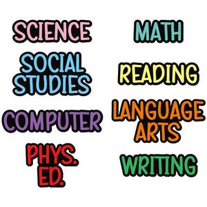 lot 14032 image: Jaloro Magnetic Classroom Schedule Labels, 8-Piece Set