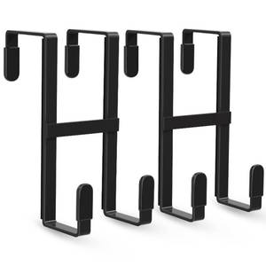 lot 14039 image: FYY Over The Door Hooks, 2 Pack Double Sided 1-78 Black