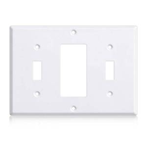 lot 14057 image: Kingdder 3-Gang Wall Plate ToggleDecorToggle Stainless Steel
