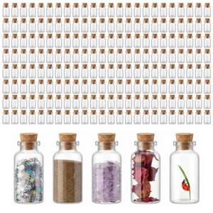 lot 14069 image: Patelai 100pc Small Glass Jars with Cork Lids, 1ml