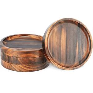 lot 14084 image: Yangbaga Wooden Coasters Set of 4 Paulownia Wood