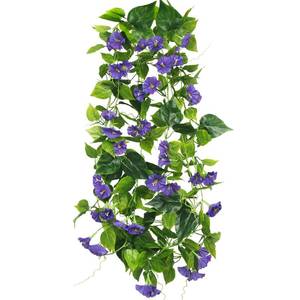 lot 14120 image: CISDUEO Artificial Morning Glory Vines 15 Feet Purple