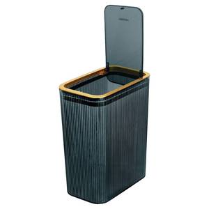 lot 17534 image: Lingerlanden Garbage Can with Press Top Lid, 2.6 Gallon, Blue