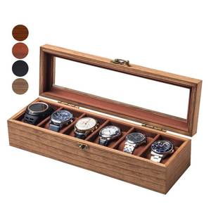 lot 17537 image: Exper City Wooden Watch Box - 6 Slot Display Case