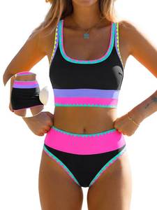 lot 18325 image: Popvil High Waisted 3-Piece Bikini Set with Skirt, XL