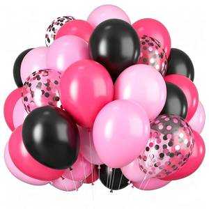 lot 18363 image: Biapian Latex Balloons 12 Inch Pink Black Set