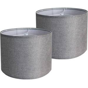 lot 19492 image: Rumidoph Drum Lamp Shades Set of 2, 13D x 10H, Gray