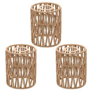 lot 19498 image: Giutna 3-Pack Boho Rattan Lamp Shades 5.9 H x 4.7 D