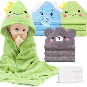 lot 20232 image: OFUSUY 4-Piece Baby Bath Towel Set with Washcloths