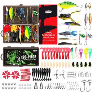 lot 20246 image: FONMANG 126-Piece Fishing Tackle Kit with Lures and Box