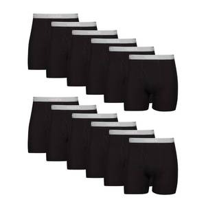 lot 20258 image: Hanes Mens Boxer Briefs Cool Dri 12-Pack Small Black