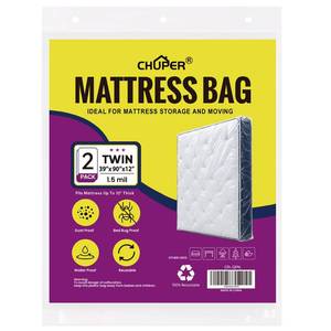 lot 20261 image: CHUPER Twin Mattress Bags 2-Pack 39x90x12 1.5 Mil