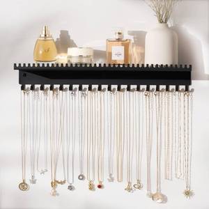 lot 20264 image: Josmimic Wall Mounted Necklace Holder with Shelf