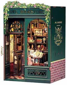 lot 20281 image: Hands Craft DIY Miniature Kit Book Nook - Owl Bookstore