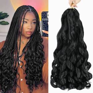 lot 20288 image: Wipporya French Curl Braiding Hair 6-Pack 18 Inch Black