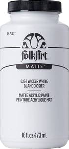 lot 20316 image: FolkArt Matte Acrylic Paint 16 oz Wicker White