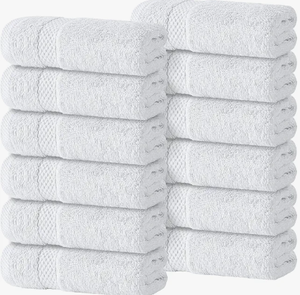 lot 2881 image: White Classic Washcloths 12 Pack 13x13 Turkish Cotton