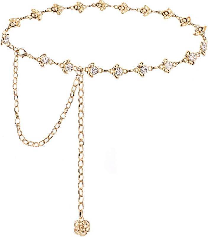 lot 331345 image: Glamorstar Chain Belt for Women Rhinestone Crystal Waist Belts for Dress Gift