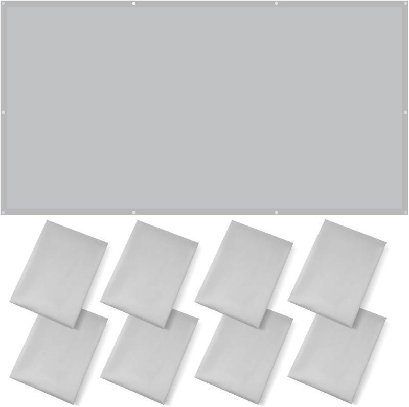lot 461434 image: ANGSYLTH 8 Pcs Fluorescent Light Covers, 4x2 Feet Fabric for Ceiling Lights  8 x 10 Magnetic Light Filters for Classroom, Office, Hospitals (Light Gray)