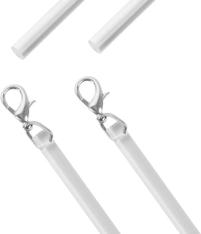 lot 171449 image: Curtain Pull Wand,30 Inches Acrylic Clear Curtain Rod with Hook Ideal for High Hanging Curtain Opening-Closing(Clear, 2pcs)